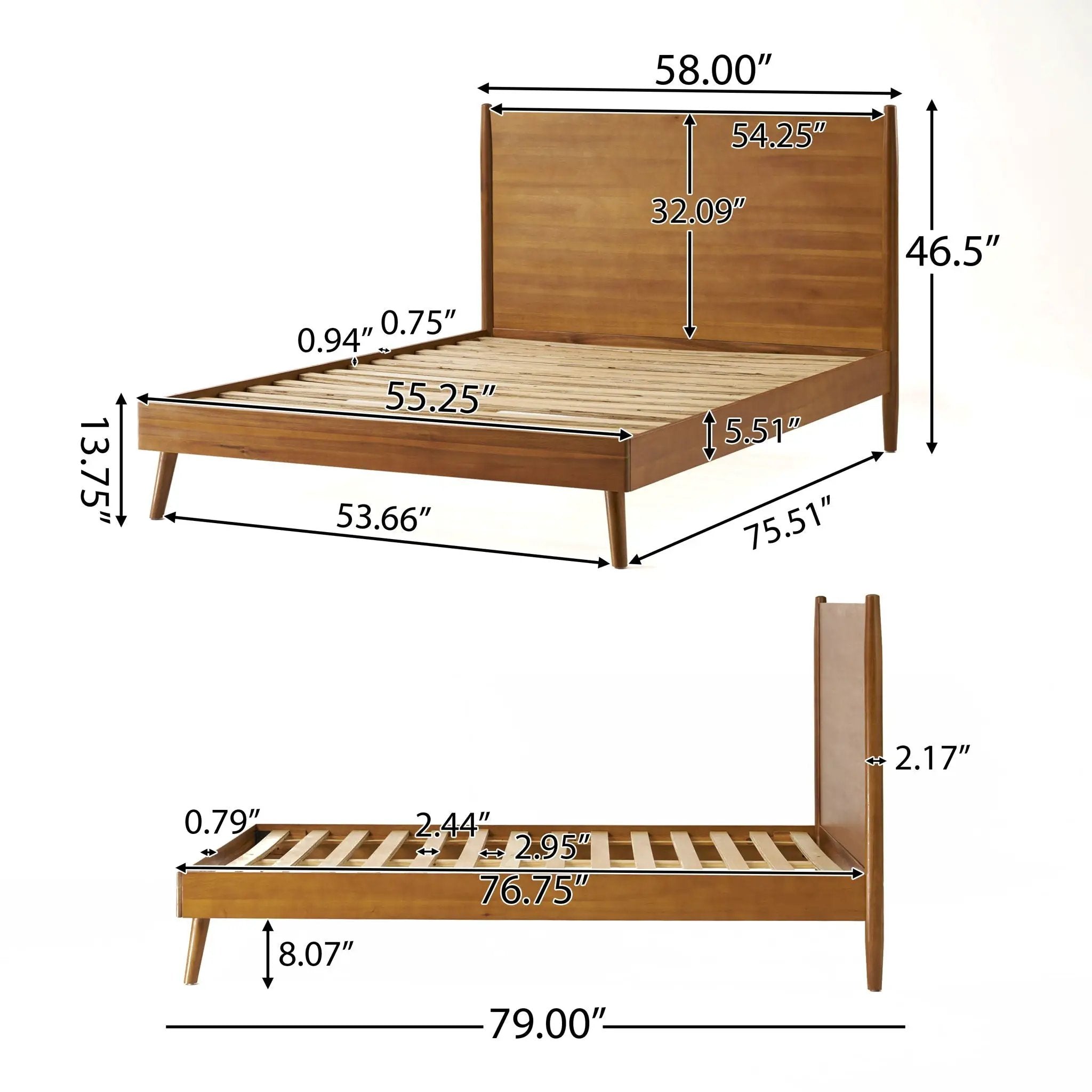 Okioki Mid-Century Wood Bed by HouseOfZazla