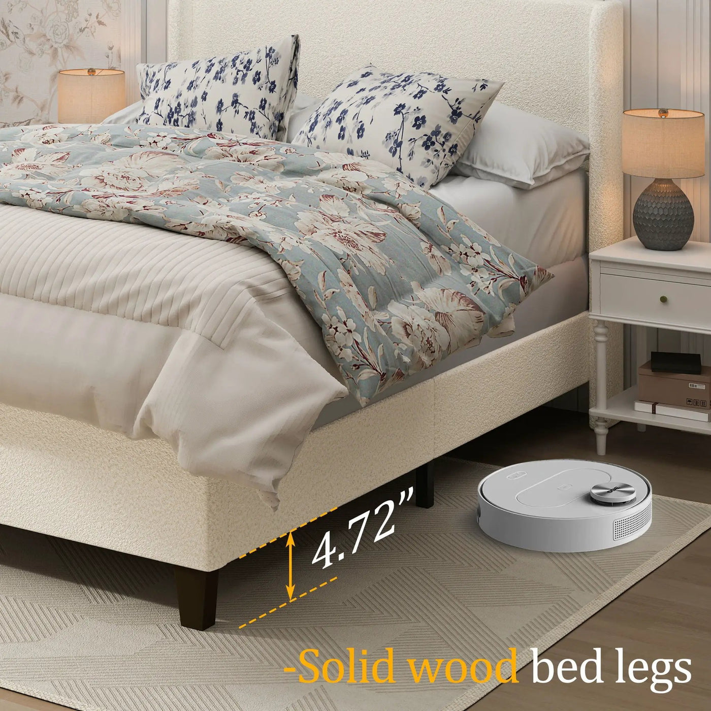 Platform Bed Frame With Tall Headboard And High Footboard by HouseOfZazla