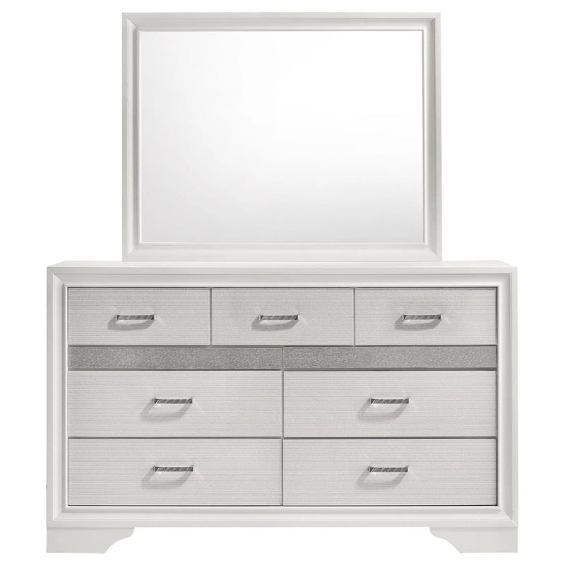 Miranda 7-drawer Dresser with Mirror White by Unique Piece Furniture