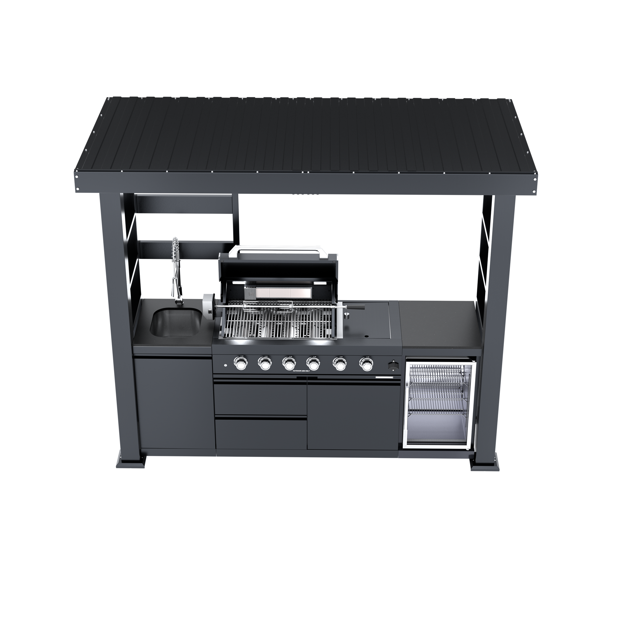 97-Inch 4-Burner Deluxe Stainless Steel Gas Outdoor Kitchen Grill by HouseOfZazla