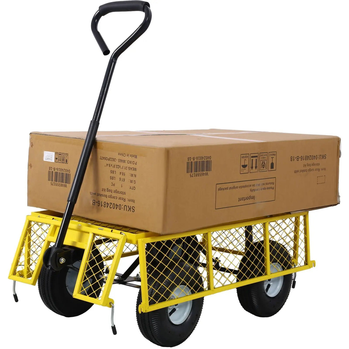 Heavy Duty Steel Garden Cart With Mesh Sides by HouseOfZazla