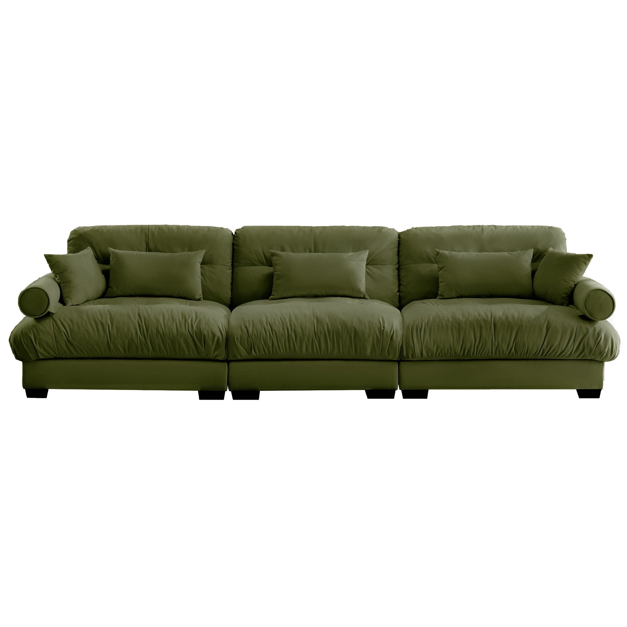Modern Sofa With Bolstered Armrests And Pillows by Unique Piece Furniture