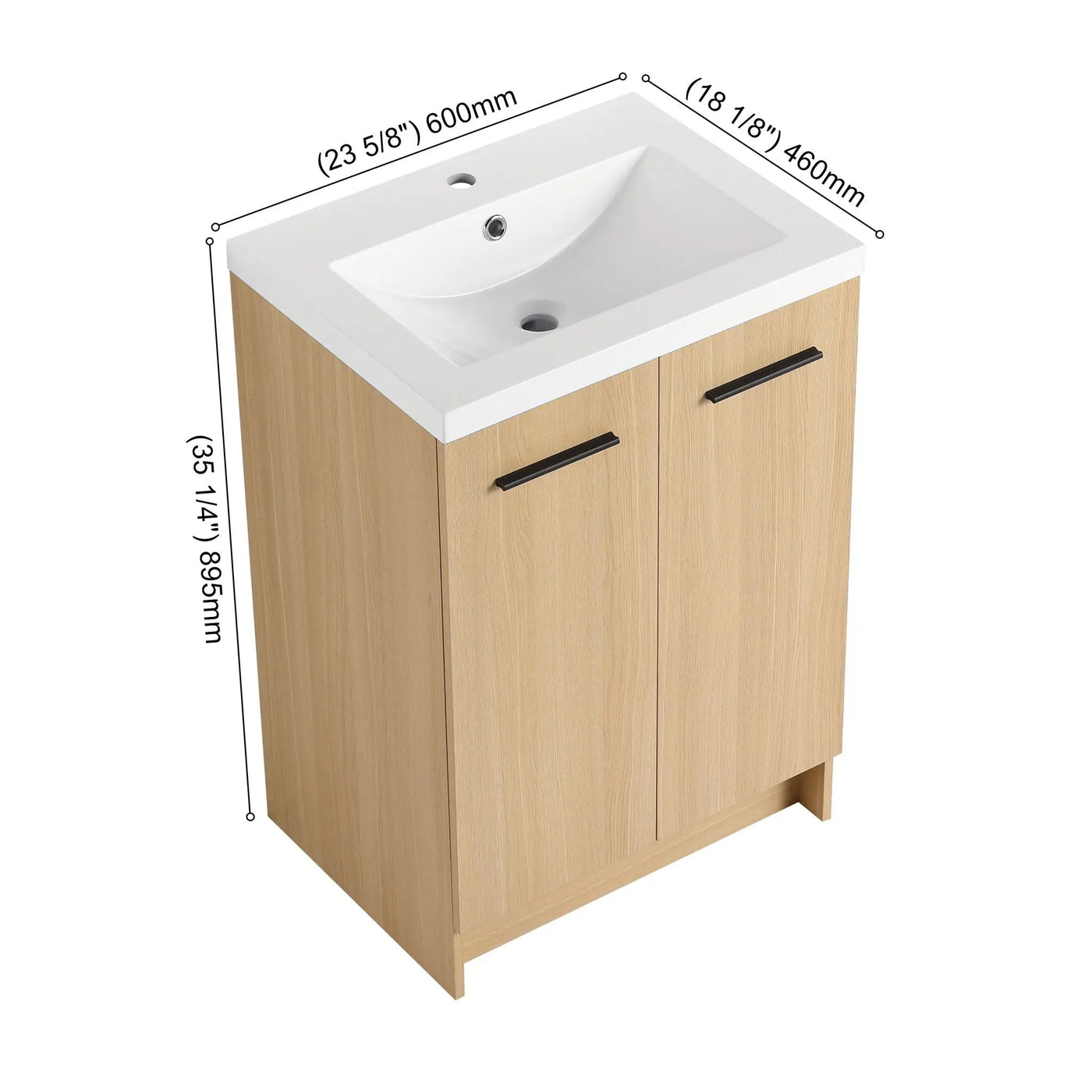 Floating Bathroom Vanity With Sink, Wall Mounted Double Door Storage by HouseOfZazla