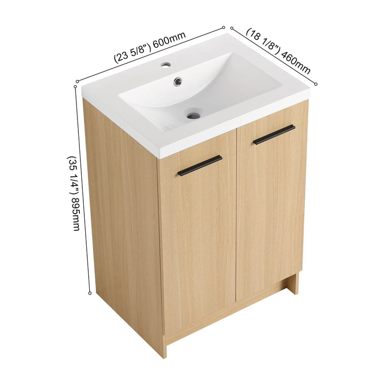 Floating Bathroom Vanity With Sink, Wall Mounted Double Door Storage by HouseOfZazla