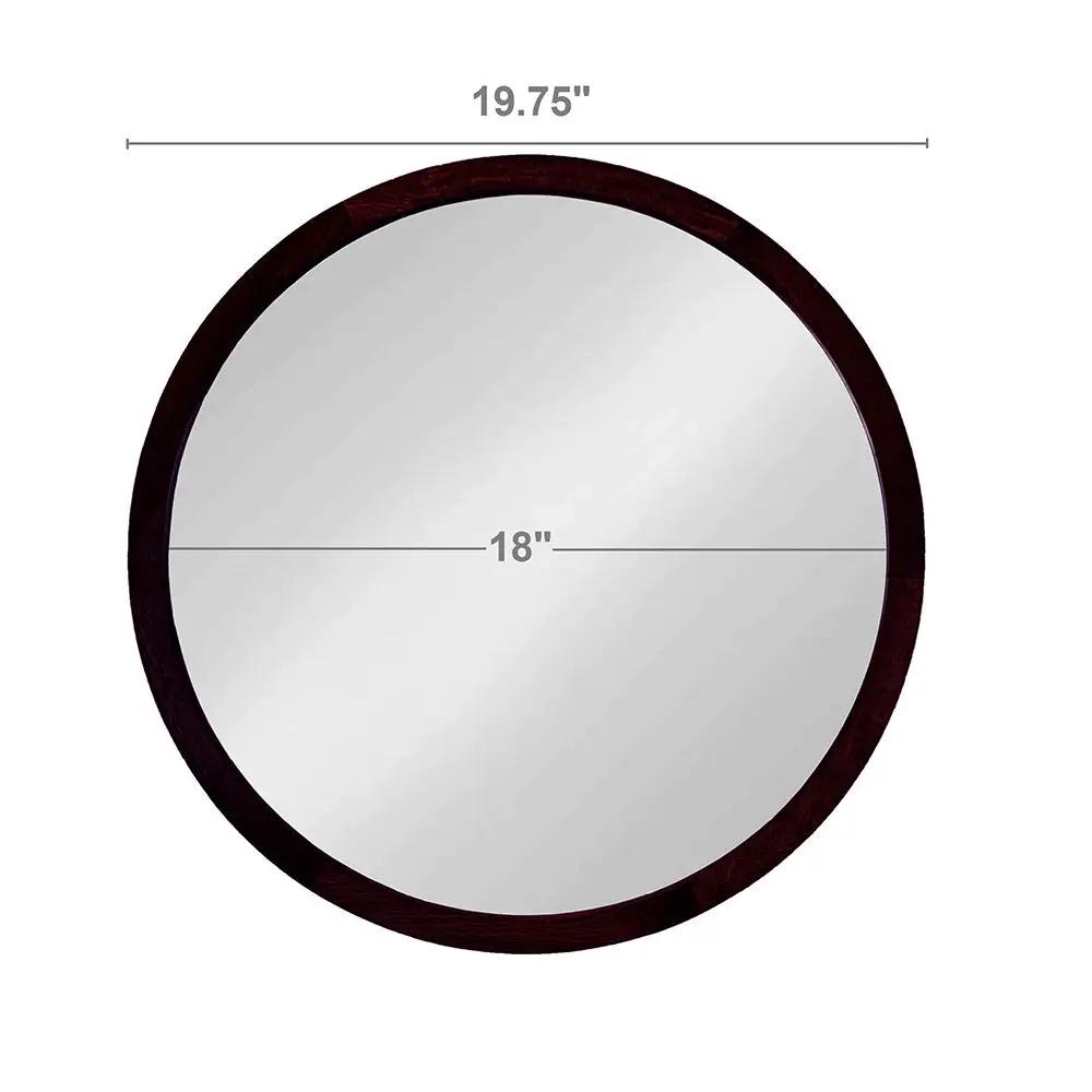Circle Wall Mirror With Wooden Frame for Living Room by HouseOfZazla