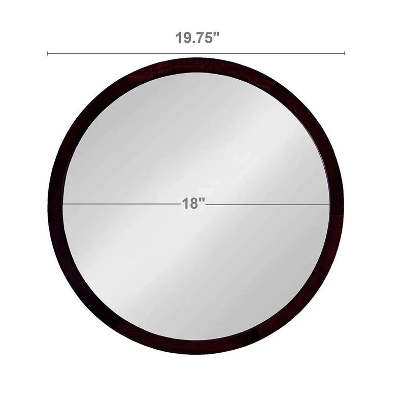 Circle Wall Mirror With Wooden Frame for Living Room by HouseOfZazla