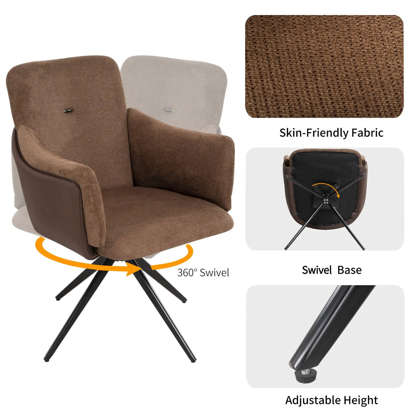 Swivel Home Office Desk Chairs With Arm (Set of 2) by Unique Piece Furniture