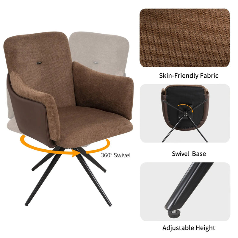 Swivel Home Office Desk Chairs With Arm (Set of 2) by Unique Piece Furniture