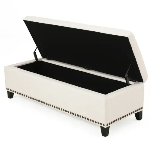 Storage Ottoman, Storage Bench with Safety Close Hinge by HouseOfZazla