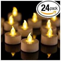 LED Tea Lights Candles- 24Pack Flameless Candles Realistic and Bright Flickering Long Lasting 200Hours for Holiday Celebration,Party, Home Decoration WarmYellow,Battery Operated by GreenHaven Gardens