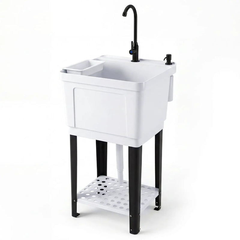 14.5 Gal Utility Sink with Rotating Faucet & Adjustable Legs by DirectDeals