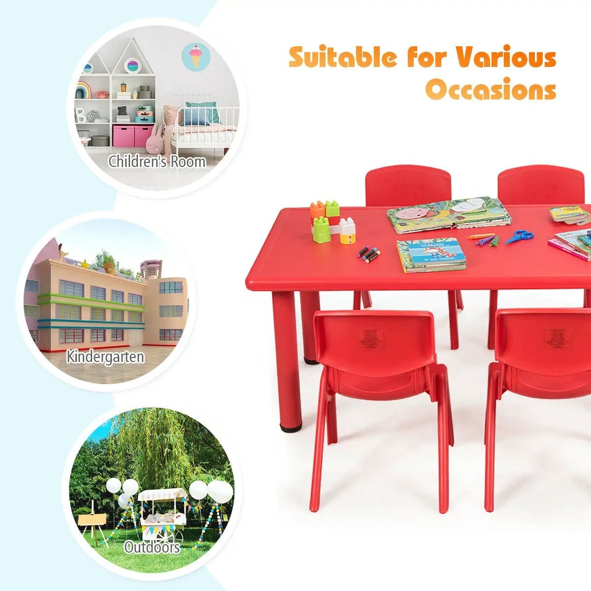4-pack Kids Plastic Stackable Classroom Chairs by DirectDeals