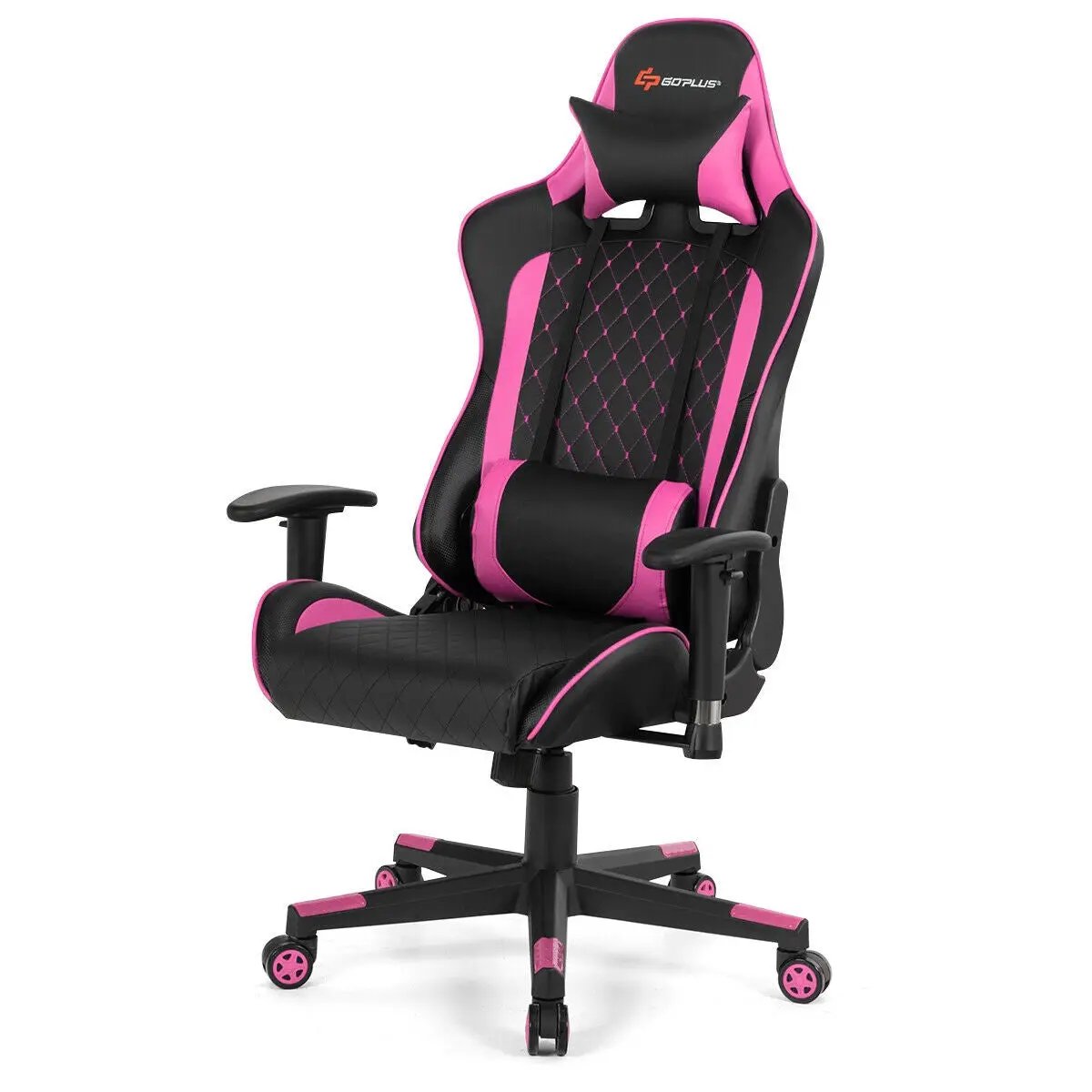 Massage Gaming Chair with Lumbar Support and Headrest by DirectDeals