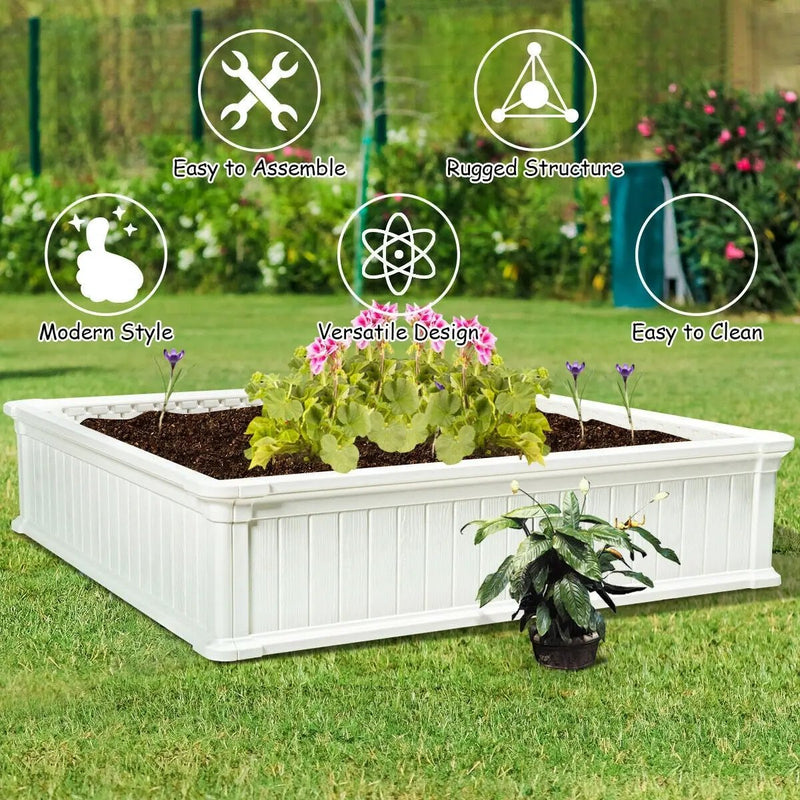 48 Inch Raised Garden Bed Planter for Flower Vegetables Patio by DirectDeals