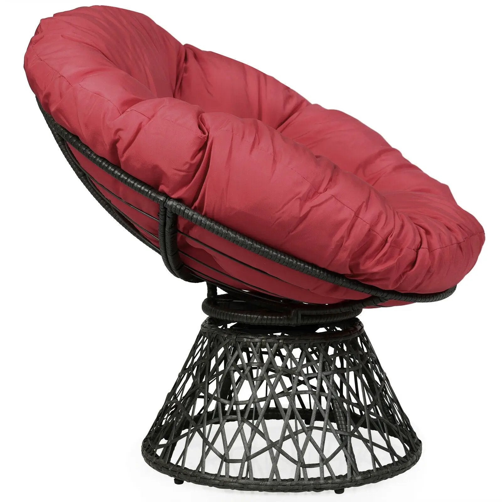 Rattan Papasan Chair Ergonomic 360-degree Swivel Soft Cushion Garden by DirectDeals