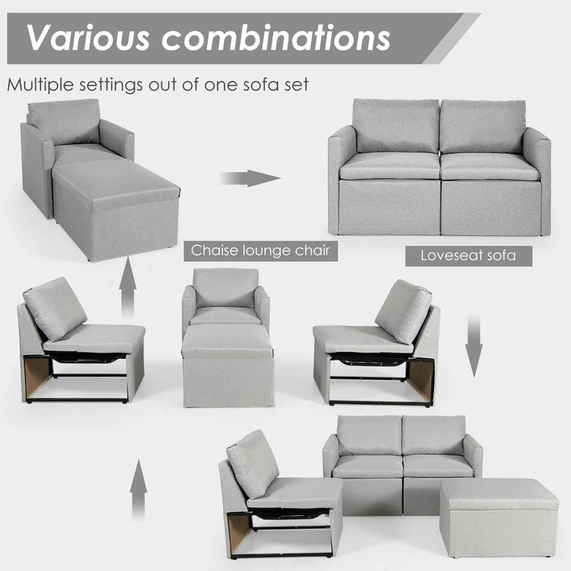 Convertible L-Shaped Sectional Sofa Couch with Reversible Chaise by DirectDeals