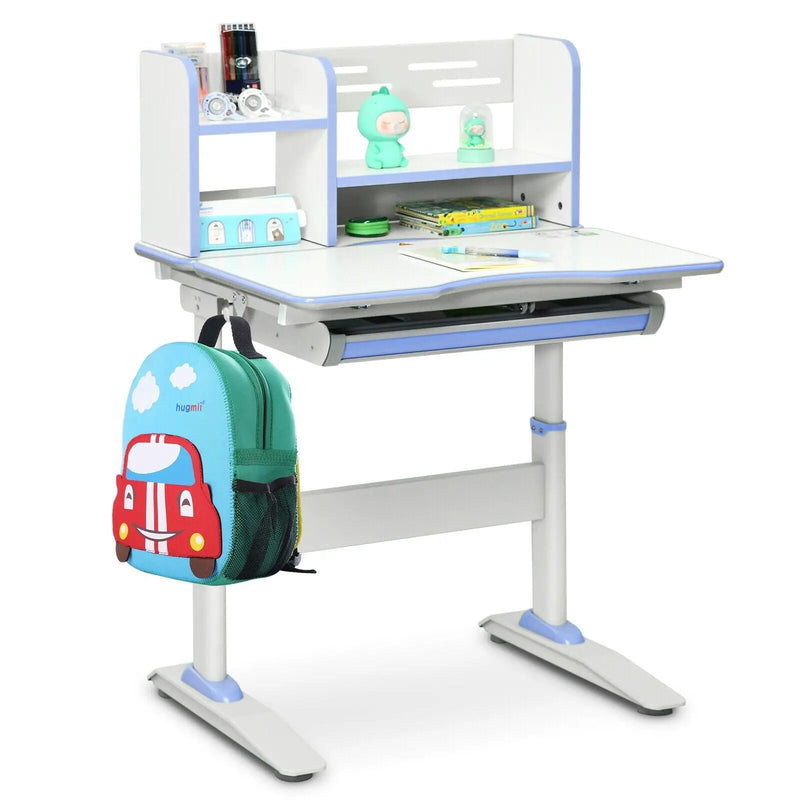 Kids Multifunctional Writing Desk with Tilt Desktop and Book Shelf by DirectDeals