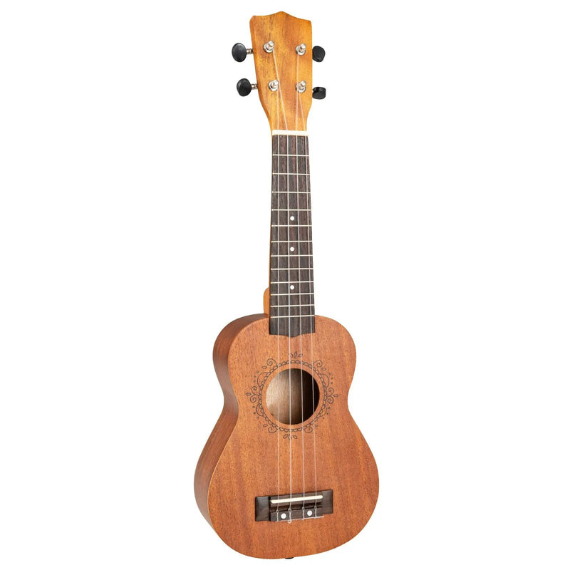 21 Inch Soprano Mahogany Wooden Ukelele Set with Adjustable Strap by DirectDeals