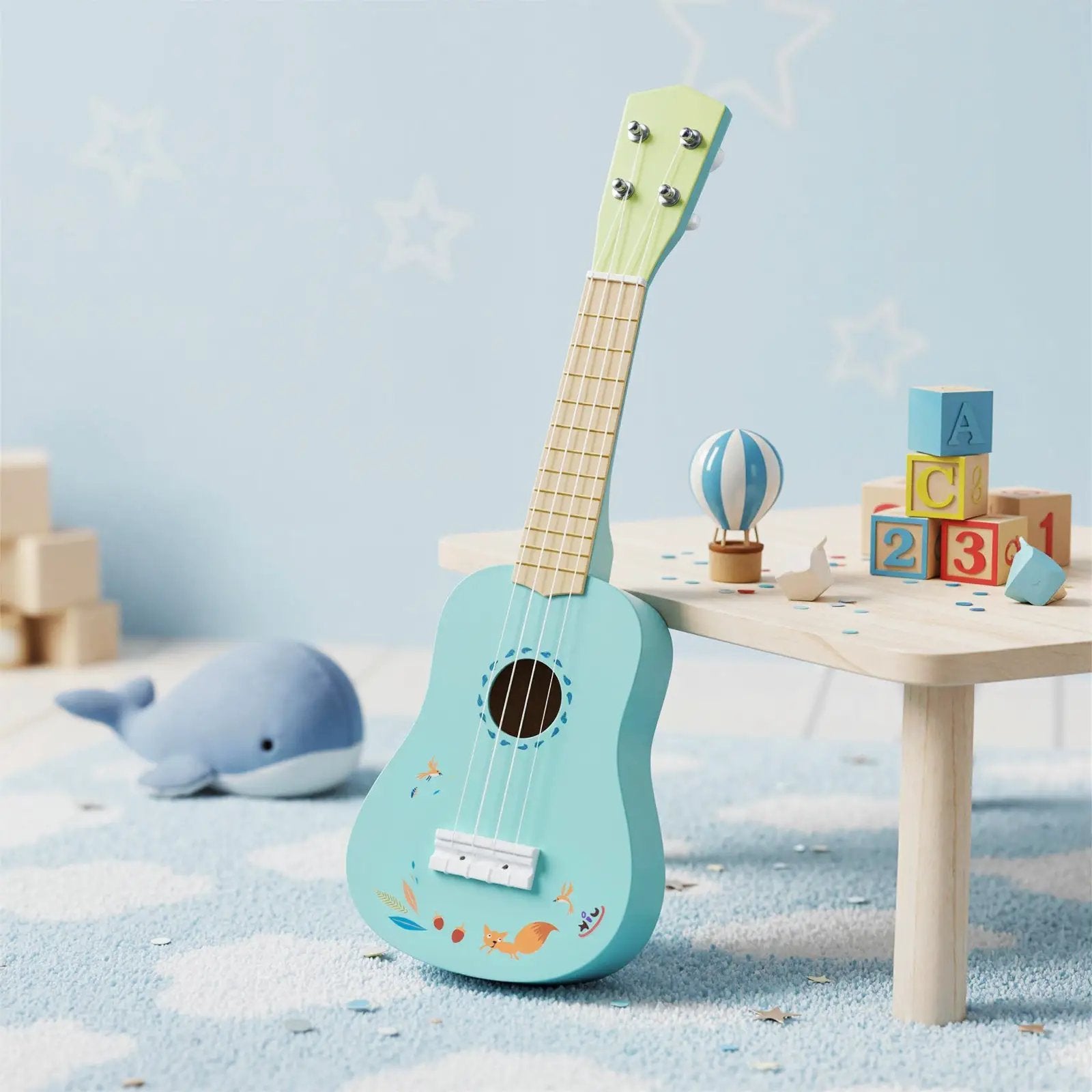 21 Inch Ukulele Guitar for Kids with Basswood Body for 3+ Years Old by DirectDeals