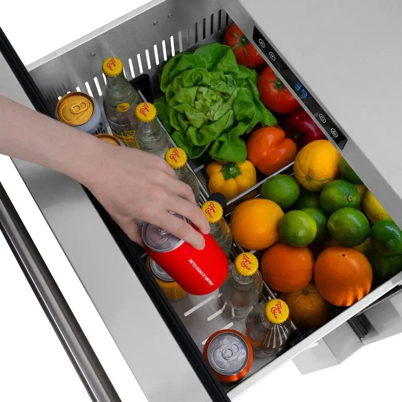 ZLINE 24" Touchstone 168 Can Outdoor-Rated Dual Refrigerator Drawer, Stainless Steel, RDSO-ST-24 by Farmhouse Kitchen and Bath