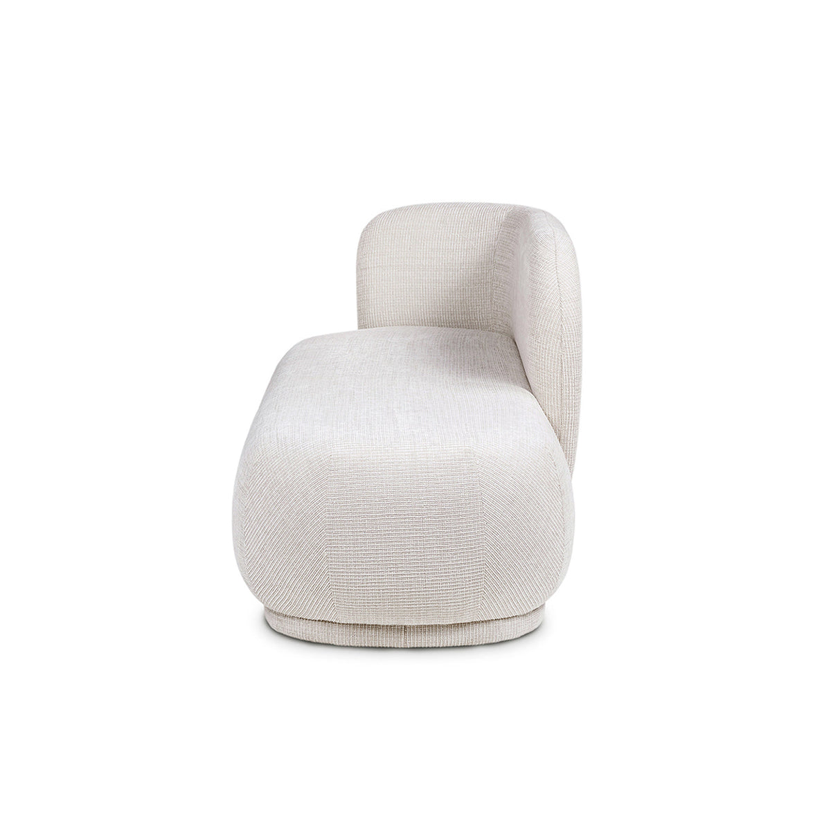 Aire 75" RAF Modern Rounded Chaise Lounge with Boucle Upholstery - Stone Light, photo 6 of 10