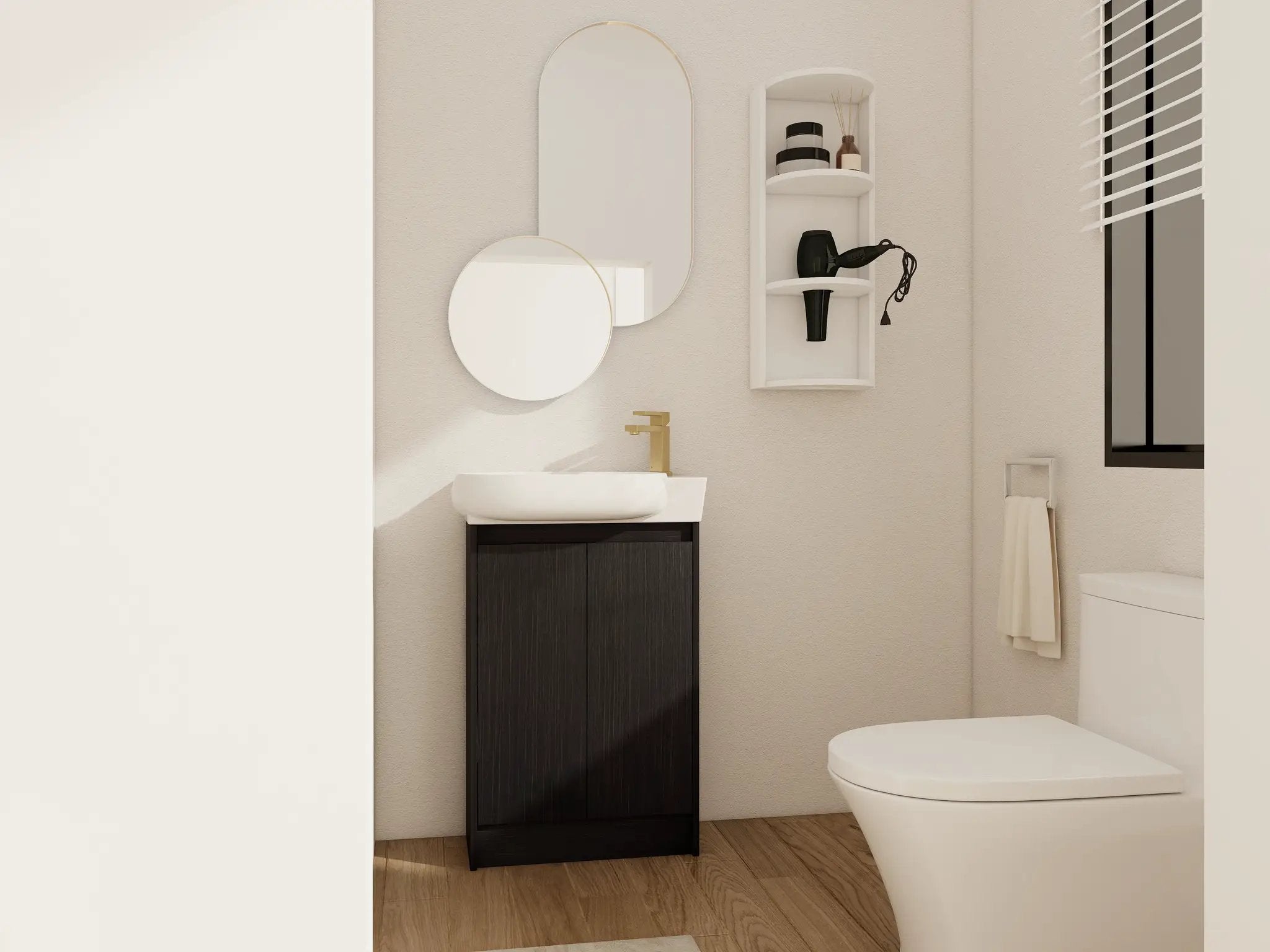 23" Freestanding Bathroom Vanity with Sink and Storage Rack by HouseOfZazla