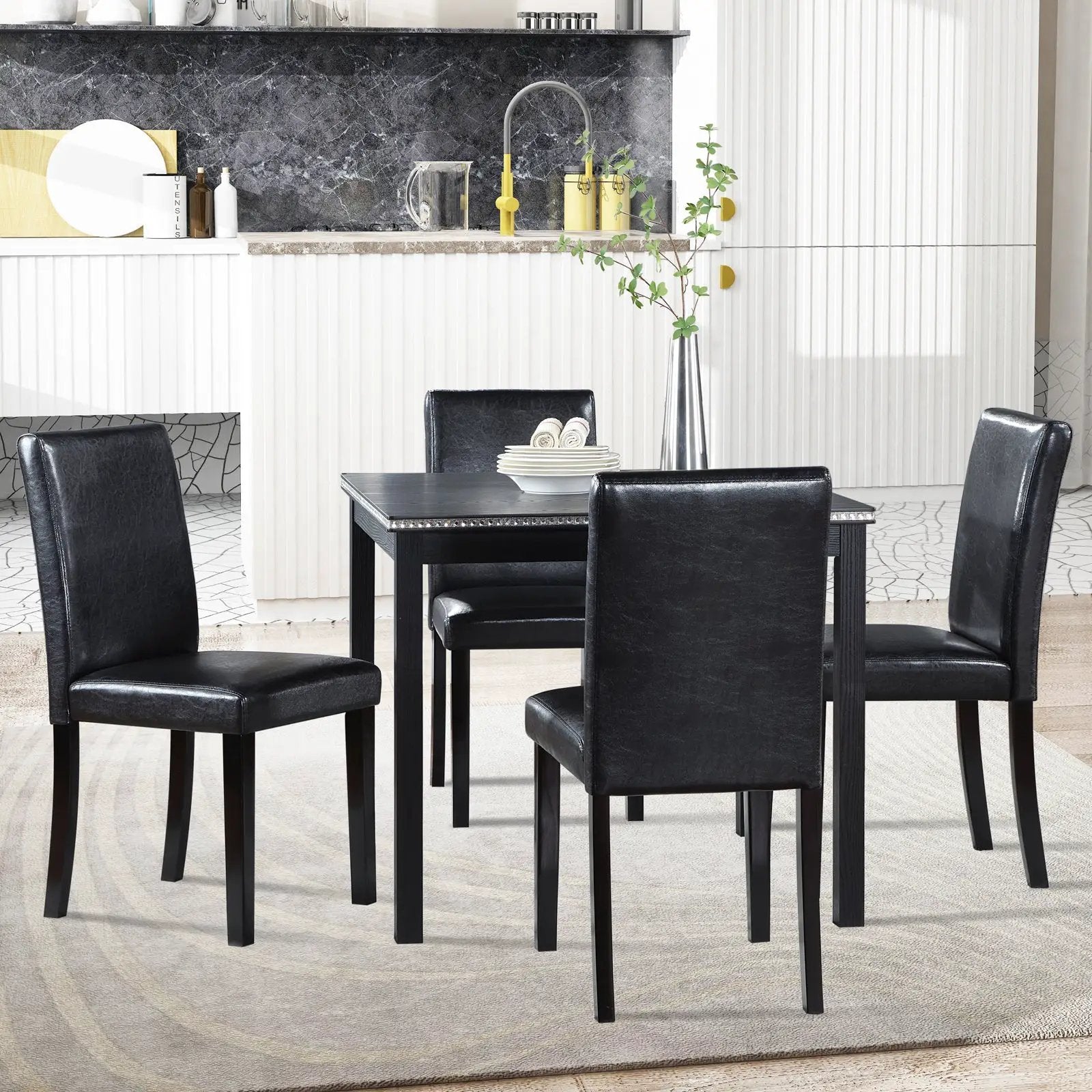 5 Piece Wooden Dining Table Set by BLAKHOM