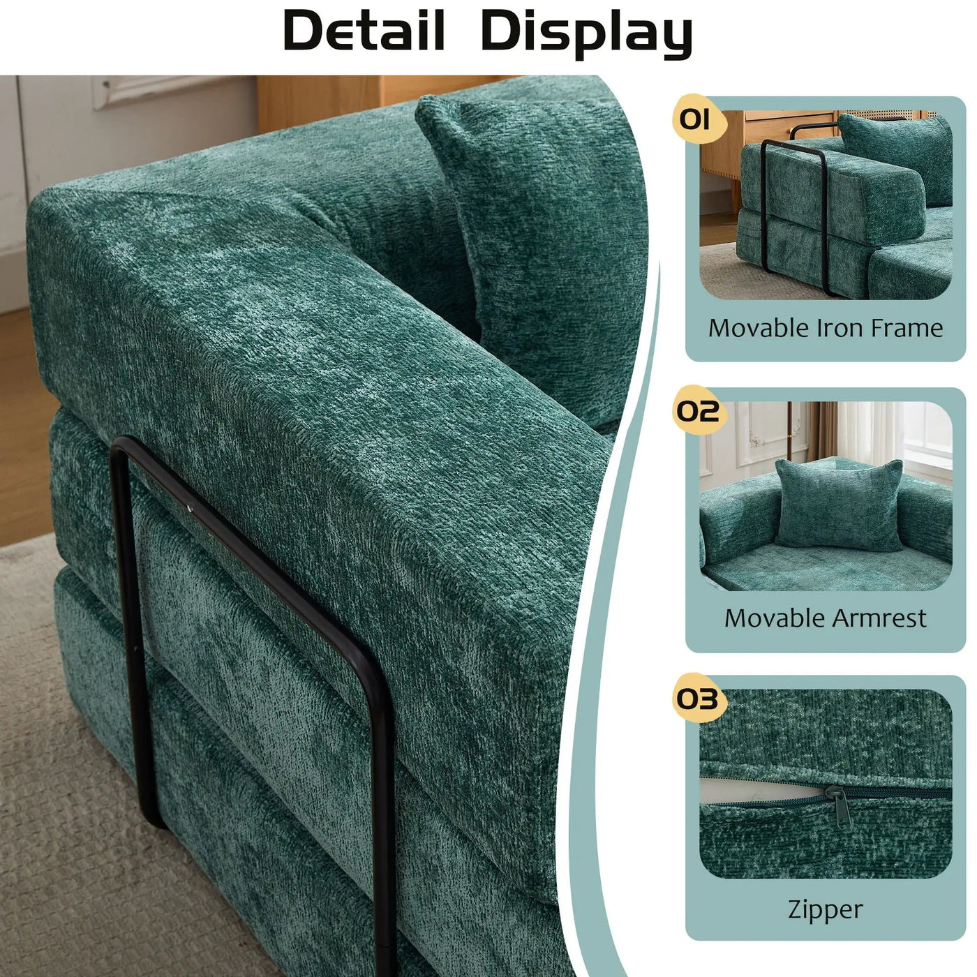 Convertible Floor Sofa Bed, Boneless Modular Sectional Sofa For Living Room by HouseOfZazla
