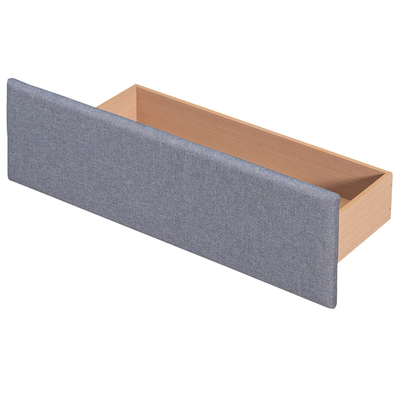 Upholstered Platform Bed With Classic Headboard And Drawers, No Box Spring Needed by HouseOfZazla