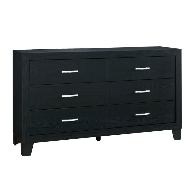 Carlos - 5 Pieces Queen Bedroom Set, Modern Design - Black by HouseOfZazla