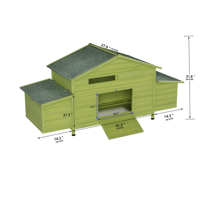 11.12 ft² Large Wooden Chicken Coop with Nesting Boxes & Perch by HouseOfZazla