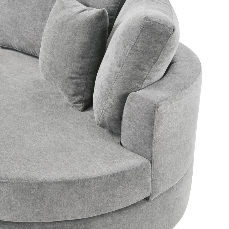 Modern 3 Seater Upholstered Sofa With Curved Design by HouseOfZazla