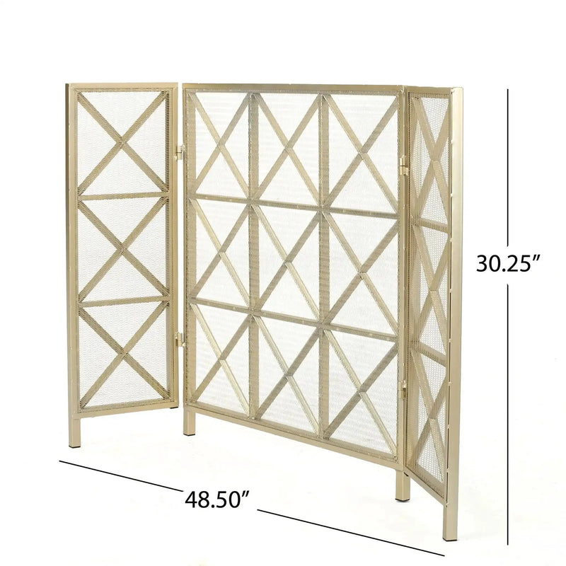 Margaret - 3 Panel Fireplace Screen Iron by HouseOfZazla