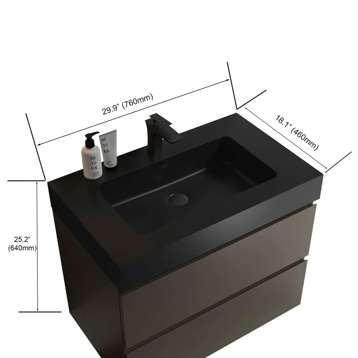 Alice - Bathroom Vanity With Sink, Wall Mounted, Floating by Unique Piece Furniture