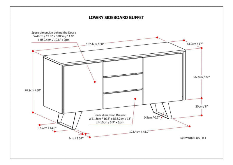 Lowry - Modern Industrial Sideboard Buffet by Unique Piece Furniture