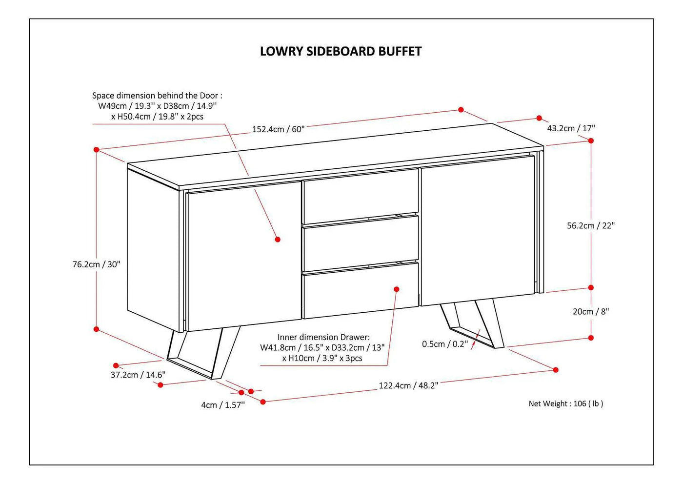 Lowry - Modern Industrial Sideboard Buffet by HouseOfZazla