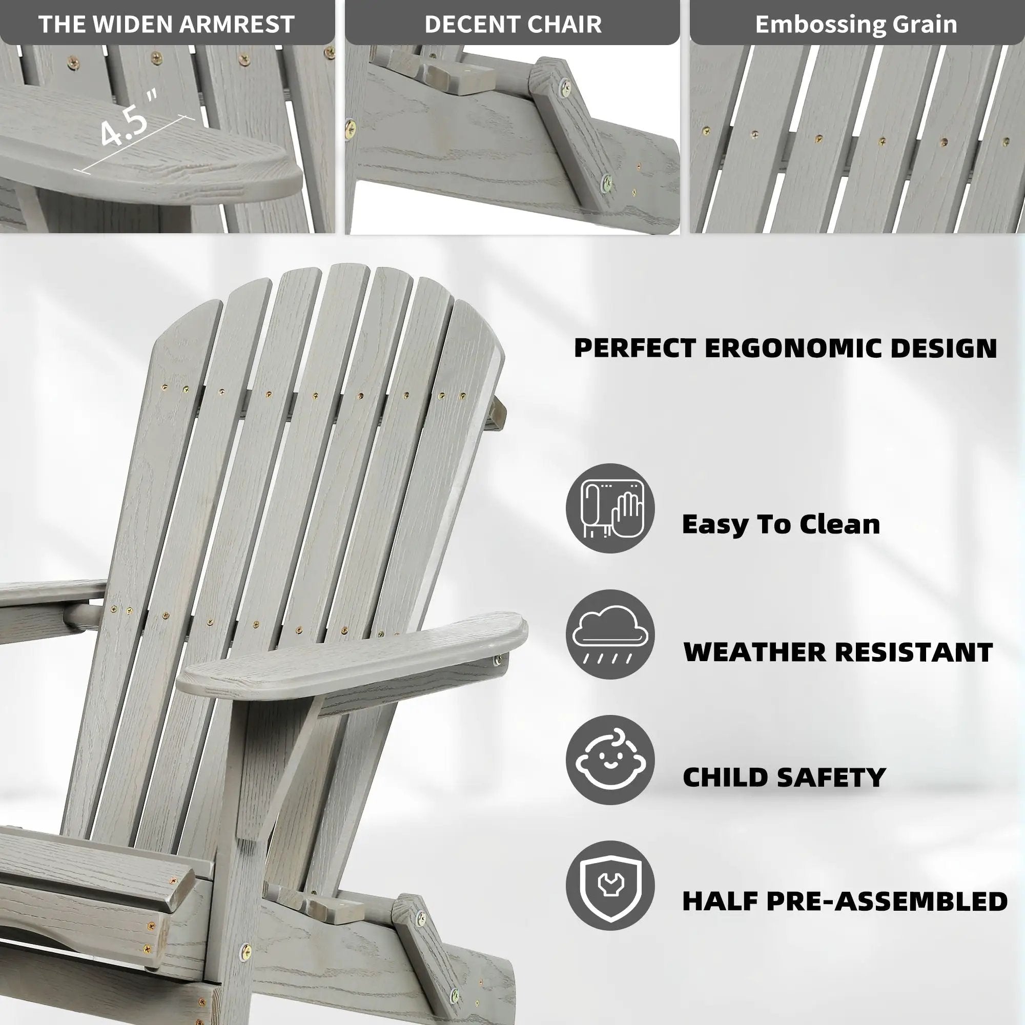 Lounge Patio Chair For Garden Outdoor Wooden Folding Adirondack Chair (Set of 2) Solid Cedar Wood Lounge Patio Chair For Garden by Unique Piece Furniture