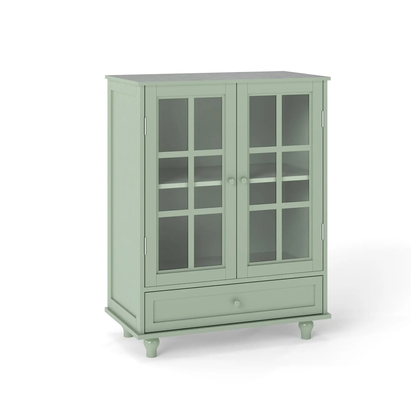 Minimalist Buffet Cabinet With Double Glass Doors And Drawer by HouseOfZazla
