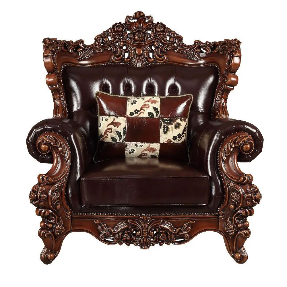 Forsythia - Chair - Espresso Top Grain Leather Match & Walnut by Unique Piece Furniture