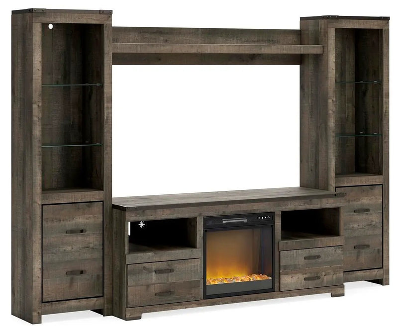 Trinell - 4-Piece Entertainment Center With TV Stand And Fireplace Insert by Unique Piece Furniture
