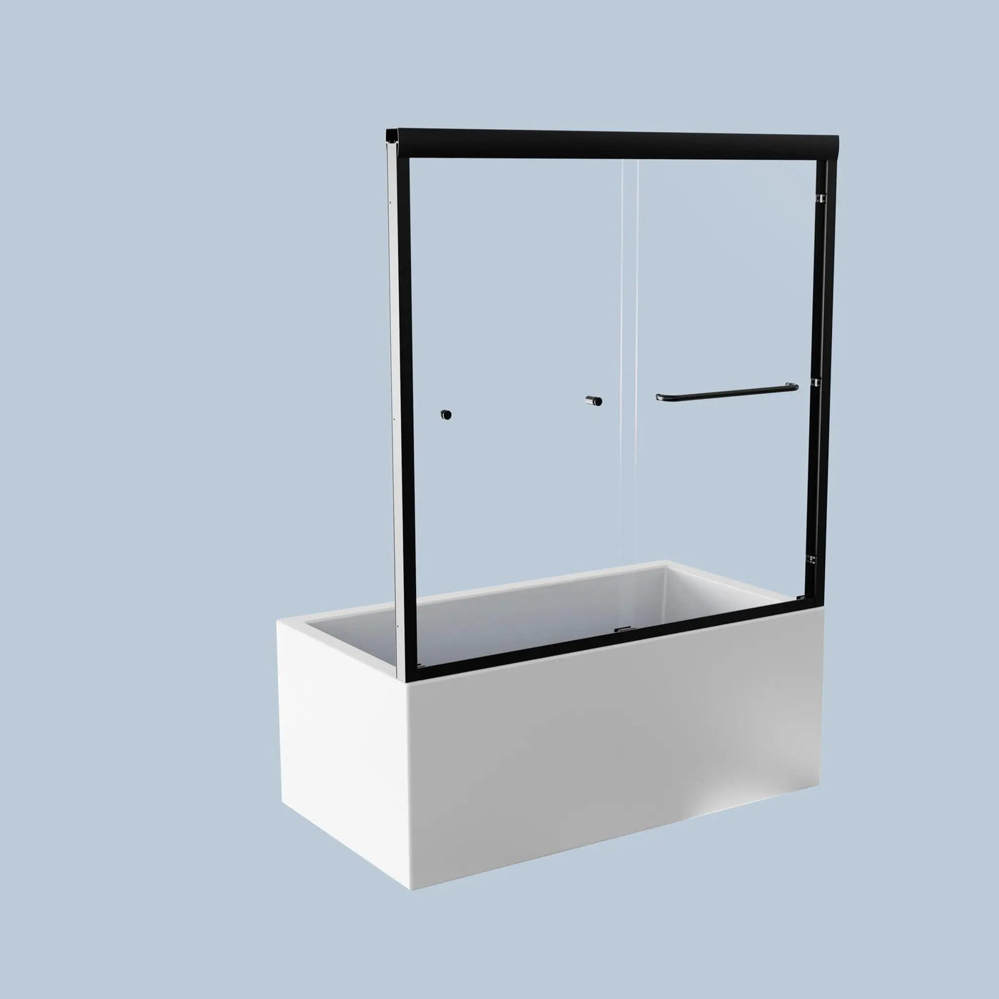 Semi-Frameless Double Sliding Shower Door, Bypass Shower Door, 1 / 4" (6Mm) Thick SGCC Tempered Glass Door by HouseOfZazla