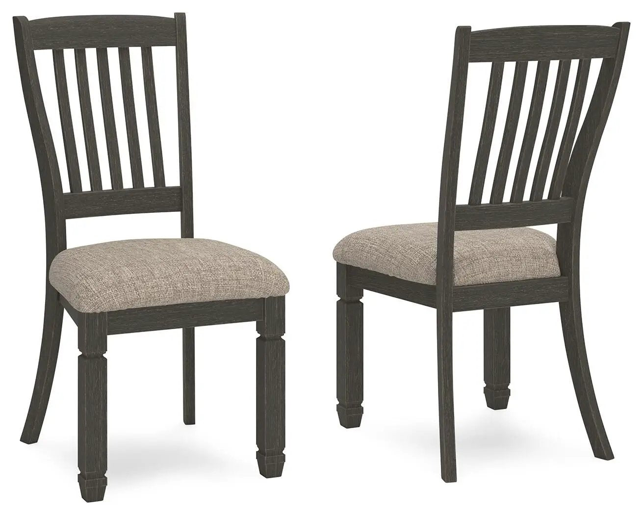 Tyler Creek - Dining UPH Side Chair (Set of 2) - Slatback - Black / Grayish Brown by Unique Piece Furniture