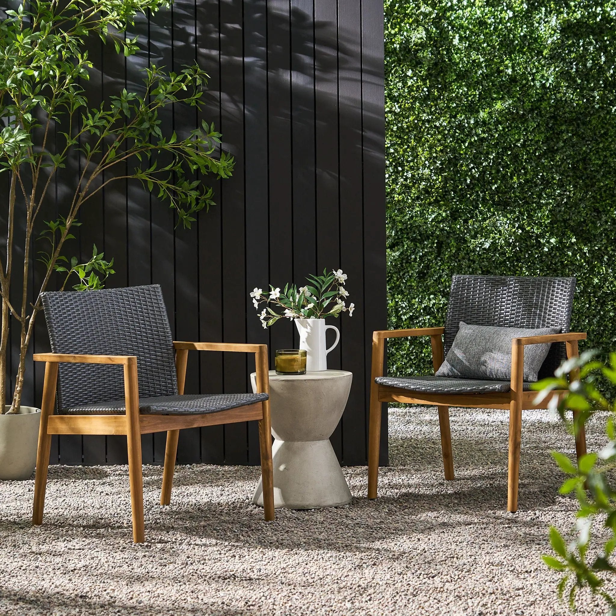 Tranquilize Outdoor Wooden Club Chair Set of 2 - Light Brown by HouseOfZazla