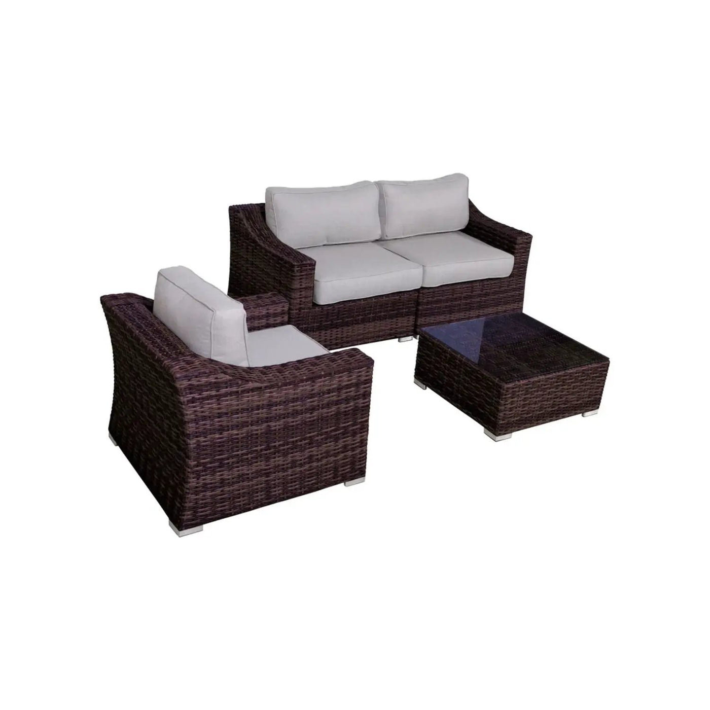 Outdoor Wicker Conversation Set With Cushions, All Weather by HouseOfZazla