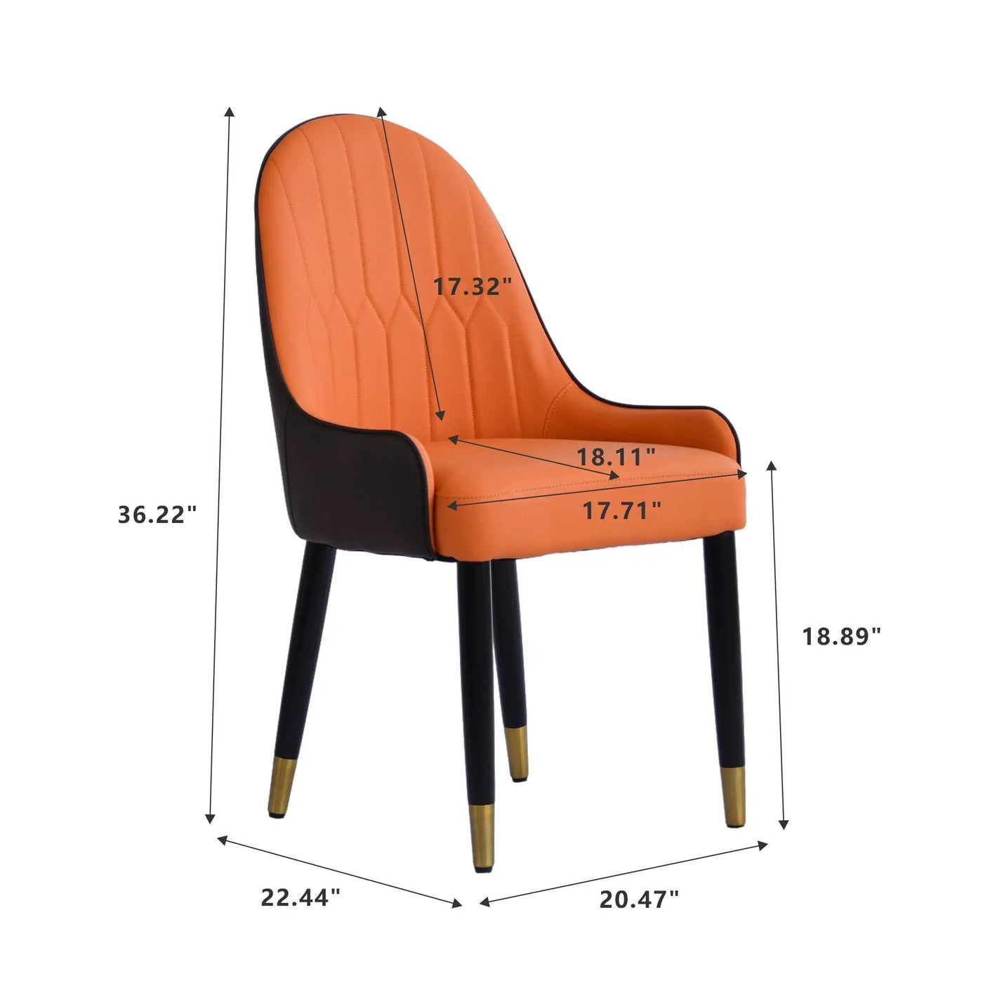Modern Sponge-Filled Dining Chair, Solid Wood Metal Legs, Suitable For Restaurants, Living Rooms And Rooms (Set of 2) by HouseOfZazla