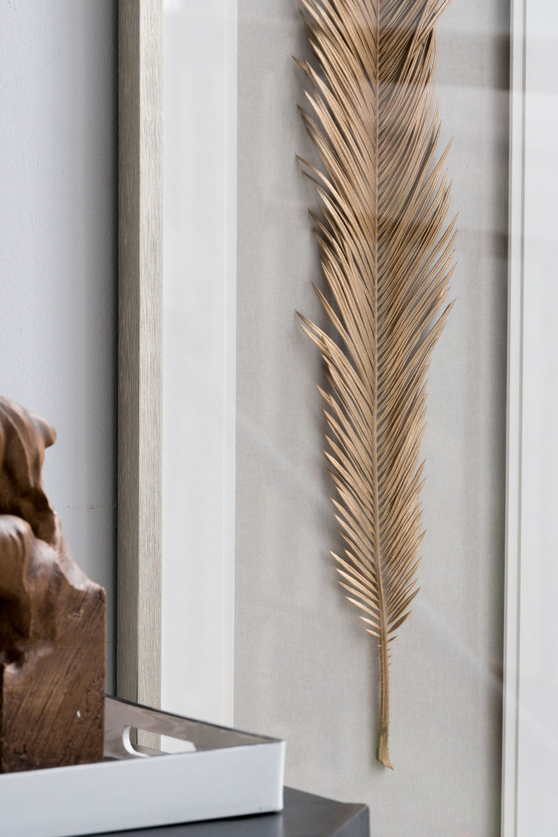 Leaf Framed Wall Art with Vintage Design - Gold, photo 2 of 6