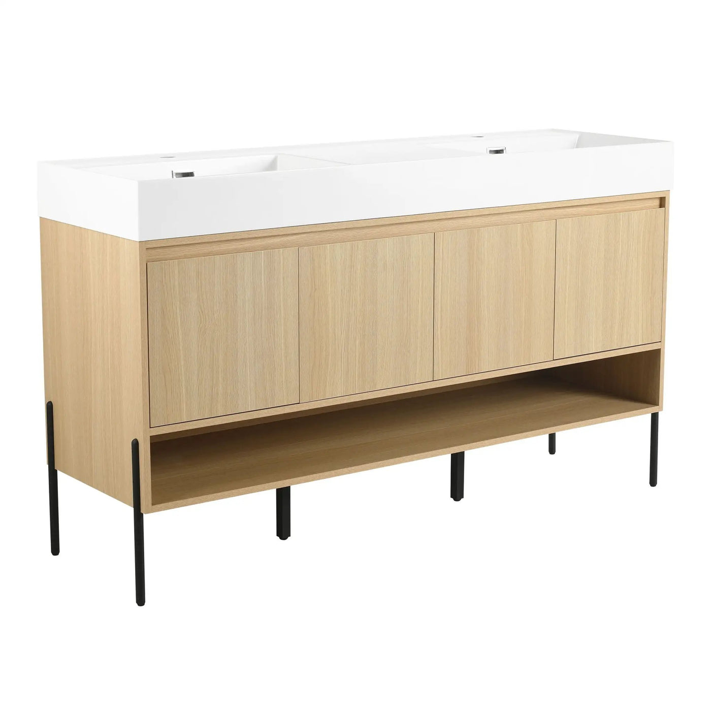 Modern Bathroom Vanity Combo With Single Resin Sink And Storage Cabinet by HouseOfZazla