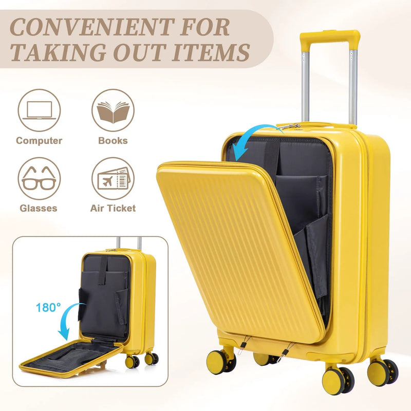 14'/20' 2-Piece ABS Spinner Wheel Luggage Set with Combination Lock by HouseOfZazla