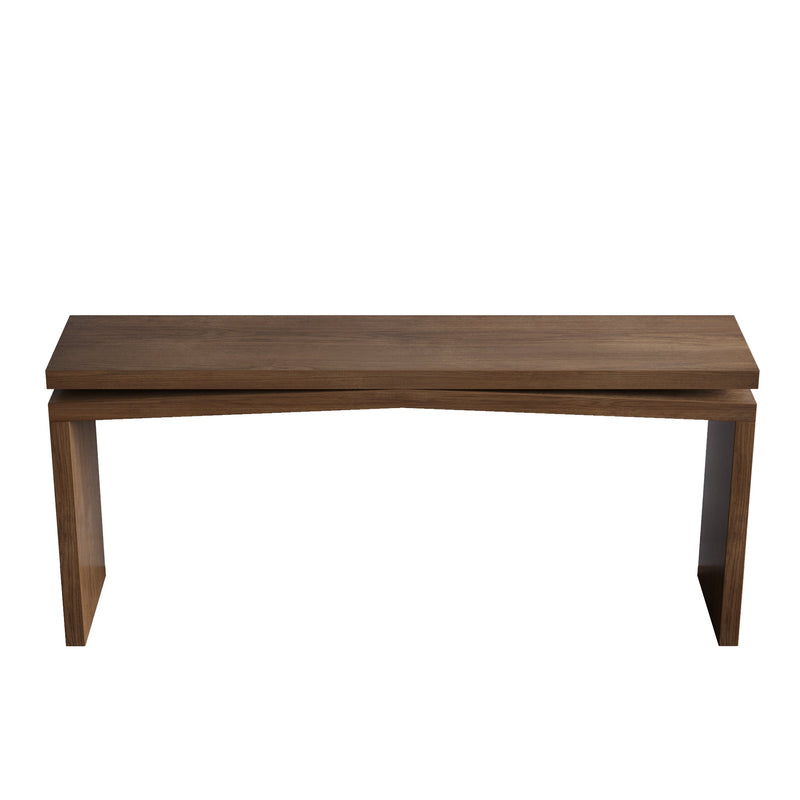 65-Inch Solid Wood Veneer Console Table, Long Farmhouse Entryway Sofa Table for Living Room, Hallway, Behind Couch, Apartment, Antique Rustic, photo 7 of 9