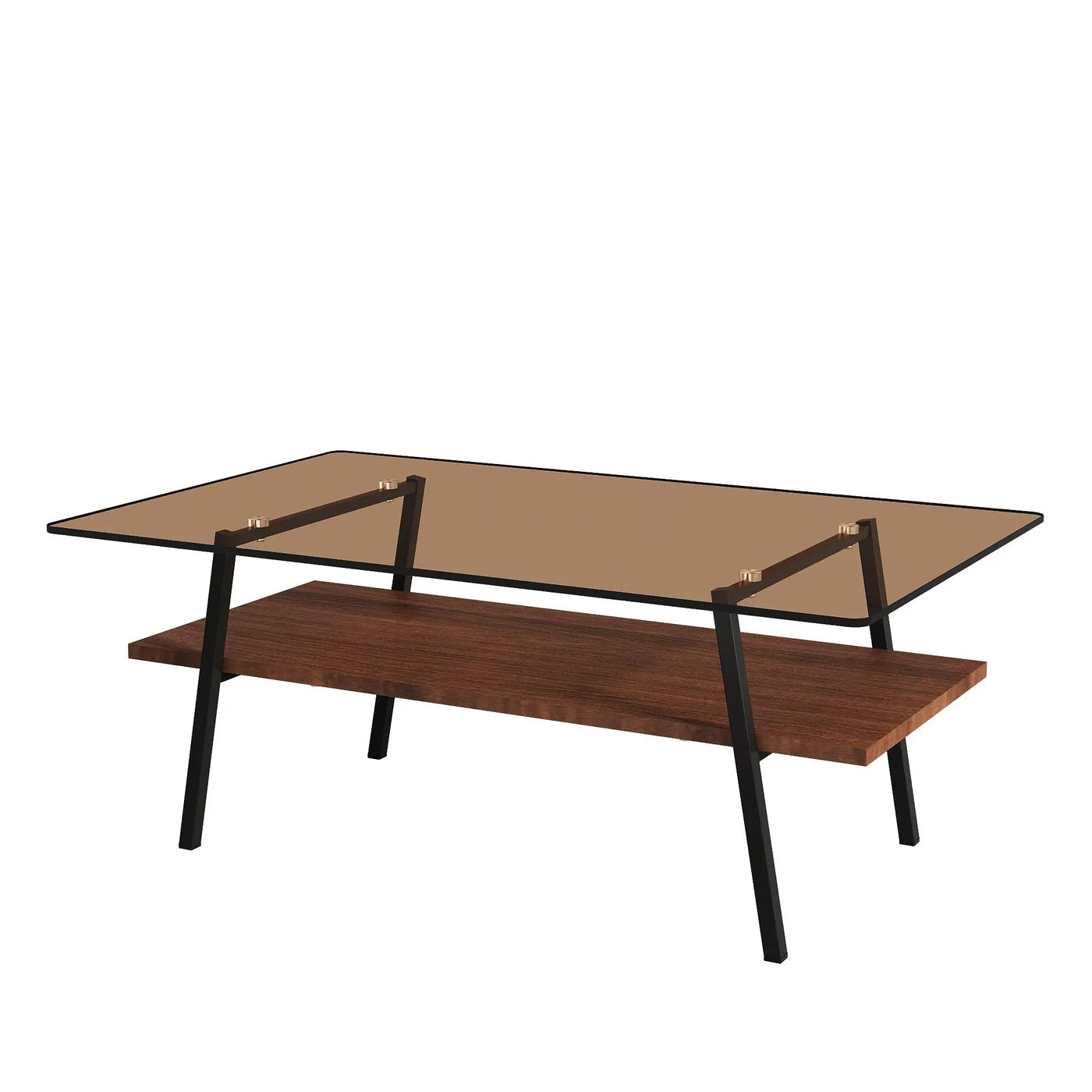 Rectangle Coffee Table, Tempered Glass Tabletop Modern Table For Living Room by HouseOfZazla